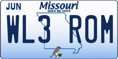 MO license plate WL3R0M