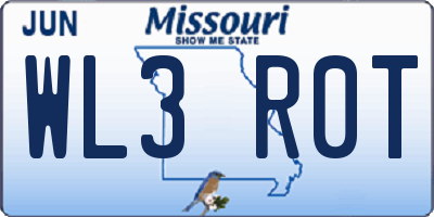 MO license plate WL3R0T
