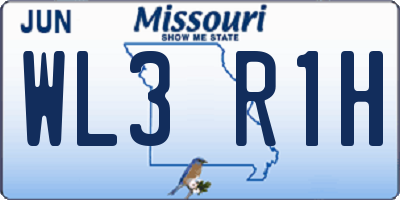 MO license plate WL3R1H