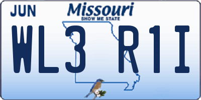 MO license plate WL3R1I