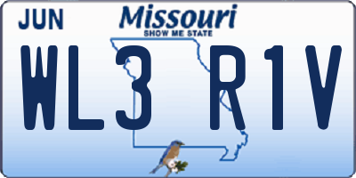 MO license plate WL3R1V