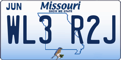 MO license plate WL3R2J