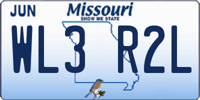 MO license plate WL3R2L