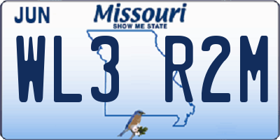 MO license plate WL3R2M