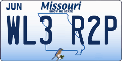 MO license plate WL3R2P