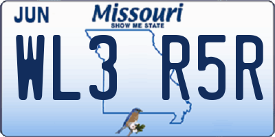 MO license plate WL3R5R