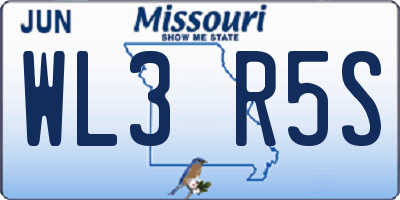 MO license plate WL3R5S