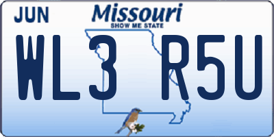 MO license plate WL3R5U