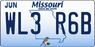 MO license plate WL3R6B