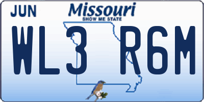 MO license plate WL3R6M