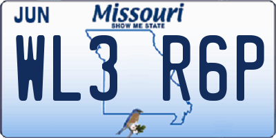 MO license plate WL3R6P