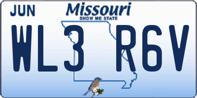 MO license plate WL3R6V