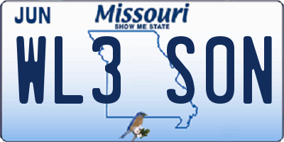 MO license plate WL3S0N