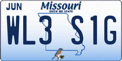 MO license plate WL3S1G