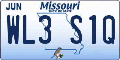MO license plate WL3S1Q