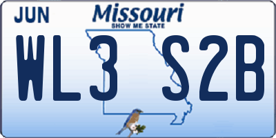 MO license plate WL3S2B