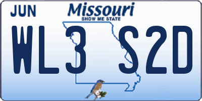 MO license plate WL3S2D