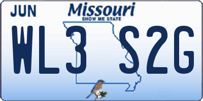 MO license plate WL3S2G