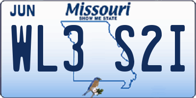 MO license plate WL3S2I