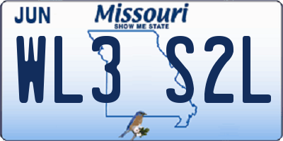 MO license plate WL3S2L