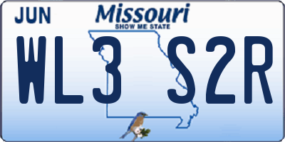 MO license plate WL3S2R