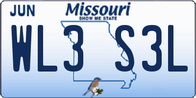 MO license plate WL3S3L