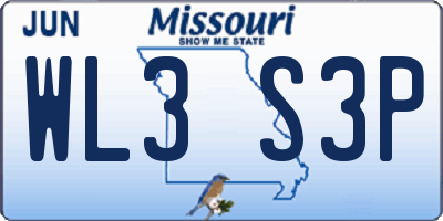 MO license plate WL3S3P