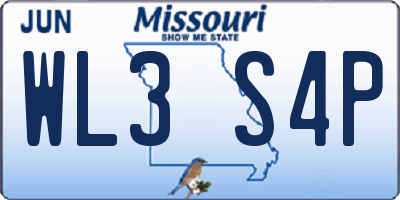 MO license plate WL3S4P