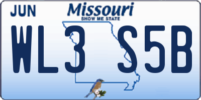 MO license plate WL3S5B