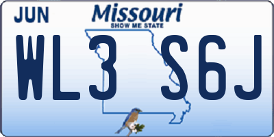 MO license plate WL3S6J