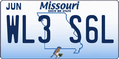 MO license plate WL3S6L