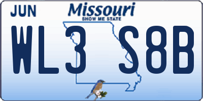 MO license plate WL3S8B