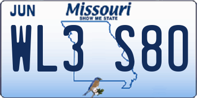 MO license plate WL3S8O