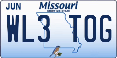 MO license plate WL3T0G