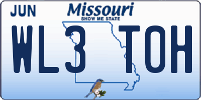MO license plate WL3T0H