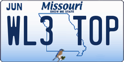 MO license plate WL3T0P