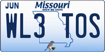 MO license plate WL3T0S
