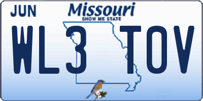 MO license plate WL3T0V