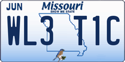 MO license plate WL3T1C