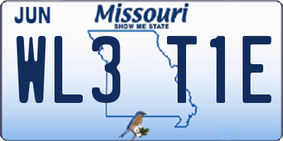 MO license plate WL3T1E