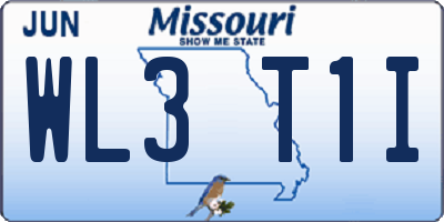 MO license plate WL3T1I