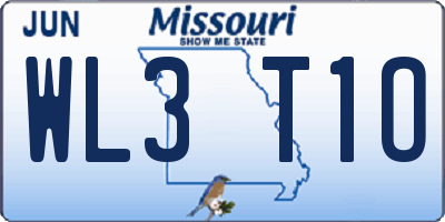 MO license plate WL3T1O