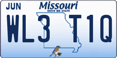 MO license plate WL3T1Q