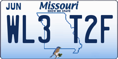 MO license plate WL3T2F