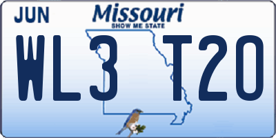 MO license plate WL3T2O