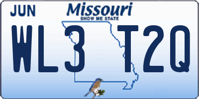 MO license plate WL3T2Q