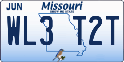 MO license plate WL3T2T