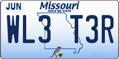 MO license plate WL3T3R