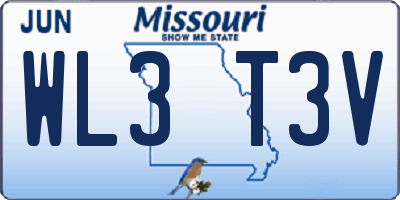 MO license plate WL3T3V