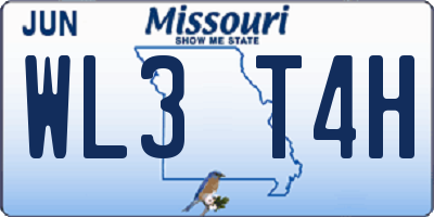 MO license plate WL3T4H